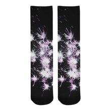 Load image into Gallery viewer, Fireworks Flowers Purple Trouser Socks (For Men)