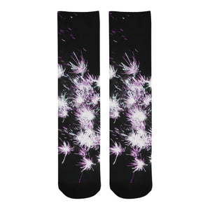 Fireworks Flowers Purple Trouser Socks (For Men)