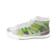 Load image into Gallery viewer, Abstract Circles Green Women&#39;s Classic High Top Canvas Shoes (Model 017)