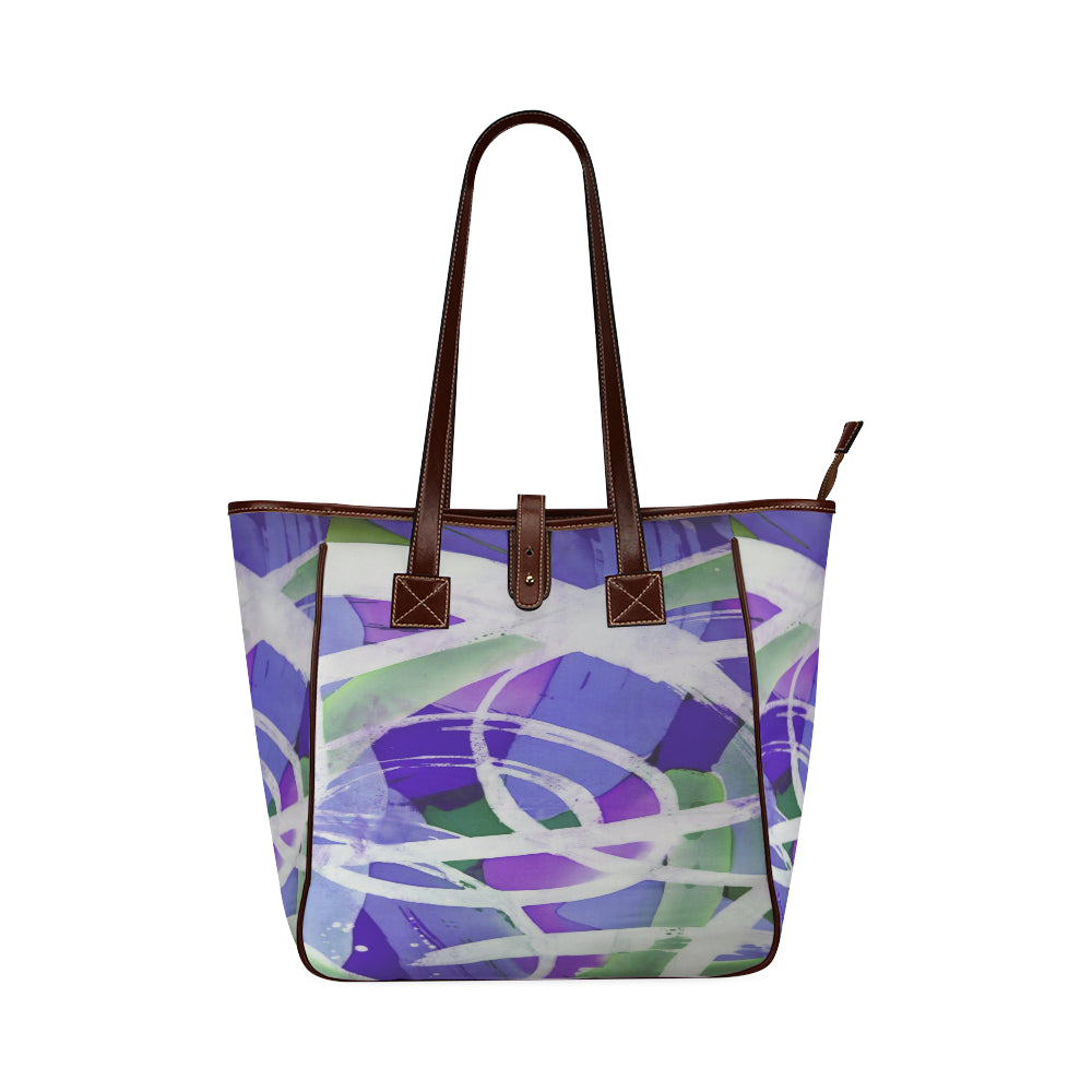 Abstract Circles Purple Classic Tote Bag (Model 1644)