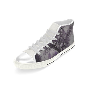 Spooky Tree Purple Men’s Classic High Top Canvas Shoes (Model 017)