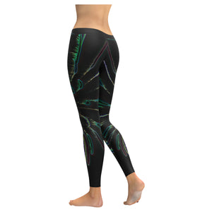 Fireworks Burst Glowing Low Rise Leggings (Invisible Stitch) (Model L05)