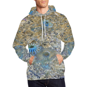 Jellyfish Blooms Blue All Over Print Hoodie for Men/Large Size (USA Size) (Model H13)