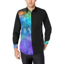 Load image into Gallery viewer, Splash of Color Negative Men&#39;s All Over Print Casual Dress Shirt (Model T61)