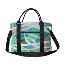 Load image into Gallery viewer, Abstract Circles Aqua Large Capacity Duffle Bag (Model 1715)