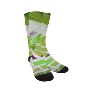 Abstract Circles Green Trouser Socks (For Men)