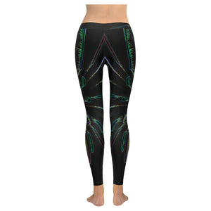 Fireworks Burst Glowing Low Rise Leggings (Invisible Stitch) (Model L05)