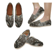 Load image into Gallery viewer, Spooky Tree Black and White Unisex Classic Canvas Slip-On (Model 1206)