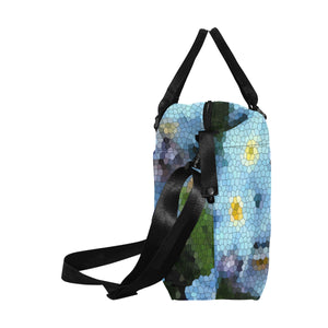 Forget Me Not Flower Mosaic Large Capacity Duffle Bag (Model 1715)