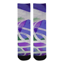 Load image into Gallery viewer, Abstract Circles Purple Trouser Socks (For Men)