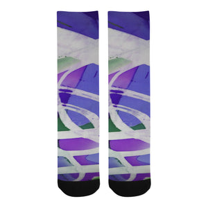 Abstract Circles Purple Trouser Socks (For Men)