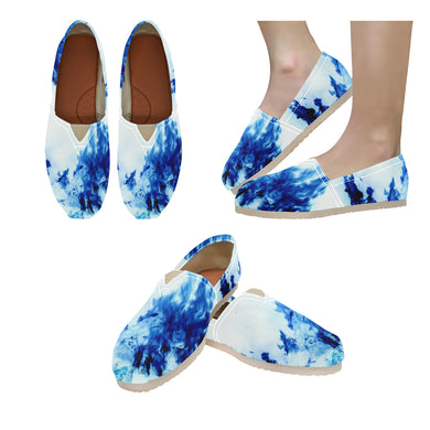 Feathery Flames Negative Unisex Classic Canvas Slip-On (Model 1206)