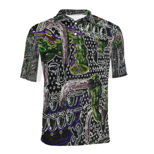 Complex Graffiti Glowing Men's All Over Print Polo Shirt (Model T55)