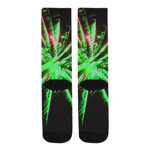 Fireworks Star Green Trouser Socks (For Men)