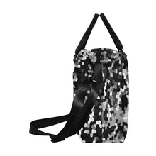 Load image into Gallery viewer, Holiday Paisley Black and White Mosaic Large Capacity Duffle Bag (Model 1715)