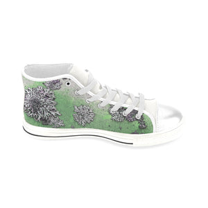 Patches of Moss Green Men’s Classic High Top Canvas Shoes (Model 017)