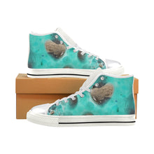 Load image into Gallery viewer, Puddle of Love Aqua Women&#39;s Classic High Top Canvas Shoes (Model 017)