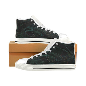 Abstract Circles Glowing Men’s Classic High Top Canvas Shoes (Model 017)