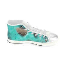 Load image into Gallery viewer, Puddle of Love Aqua Women&#39;s Classic High Top Canvas Shoes (Model 017)