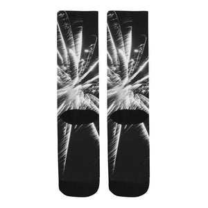 Fireworks Star Black and White Trouser Socks (For Men)