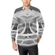 Load image into Gallery viewer, Abstract Circles Black and White Men&#39;s All Over Print Casual Dress Shirt (Model T61)