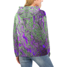 Load image into Gallery viewer, Marbled Abstract Purple All Over Print Hoodie for Women (USA Size) (Model H13)