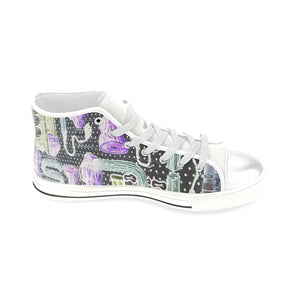 Complex Graffiti Negative Men’s Classic High Top Canvas Shoes (Model 017)