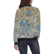 Load image into Gallery viewer, Jellyfish Blooms Blue All Over Print Bomber Jacket for Women (Model H36)