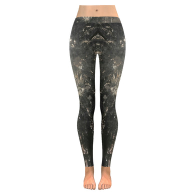 Fireworks Black Low Rise Leggings (Invisible Stitch) (Model L05)