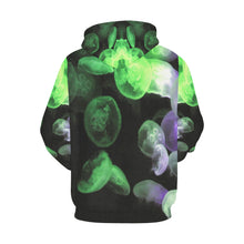 Load image into Gallery viewer, Jellyfish Green and Purple All Over Print Hoodie for Men/Large Size (USA Size) (Model H13)