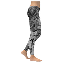 Load image into Gallery viewer, Pleasantly Paisley Black and White Low Rise Leggings (Invisible Stitch) (Model L05)