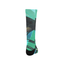 Load image into Gallery viewer, Abstract Circles Black and Teal Trouser Socks (For Men)