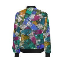 Load image into Gallery viewer, Oil Paints Blue All Over Print Bomber Jacket for Women (Model H36)