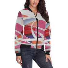 Load image into Gallery viewer, Abstract Circles All Over Print Bomber Jacket for Women (Model H36)