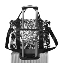 Load image into Gallery viewer, Holiday Paisley Black and White Mosaic Large Capacity Duffle Bag (Model 1715)