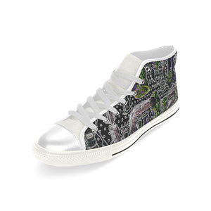 Complex Graffiti Glowing Men’s Classic High Top Canvas Shoes (Model 017)