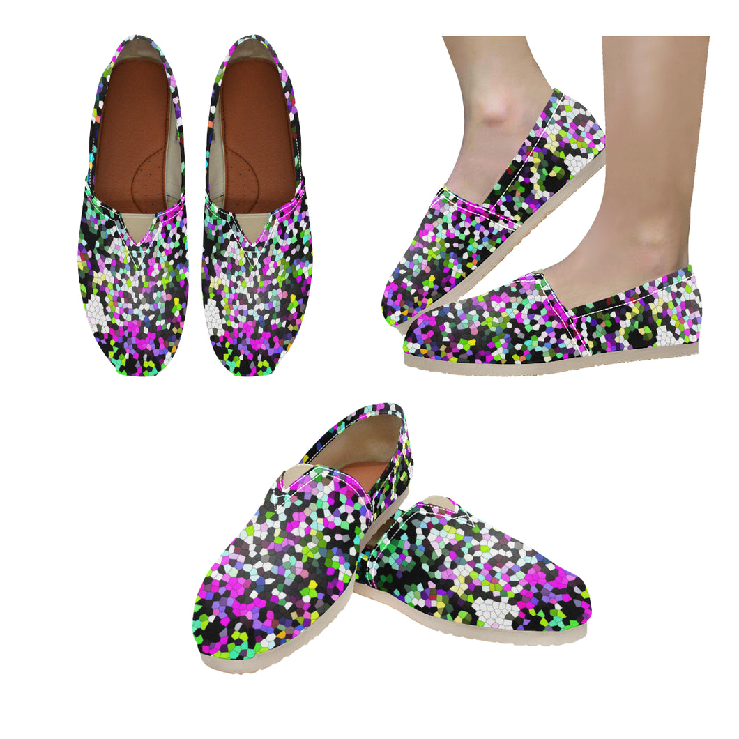 Holiday Paisley Purple Mosaic Unisex Classic Canvas Slip-On (Model 1206)