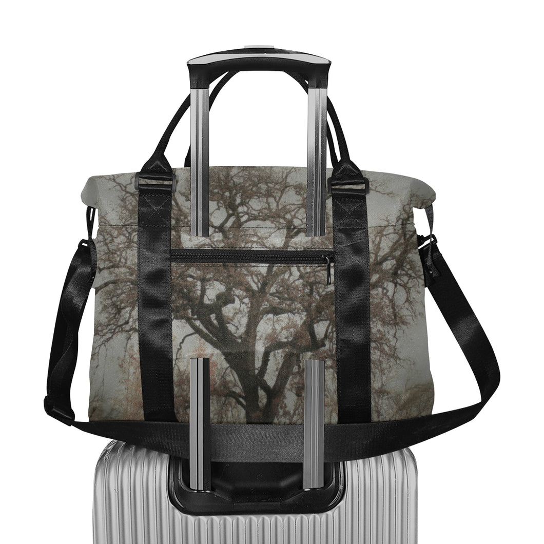 Spooky Tree Black and White Large Capacity Duffle Bag (Model 1715)