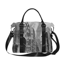 Load image into Gallery viewer, Surfboards Black and White Large Capacity Duffle Bag (Model 1715)