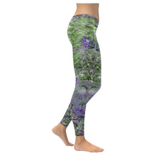 Load image into Gallery viewer, Jellyfish Blooms Purple Low Rise Leggings (Invisible Stitch) (Model L05)