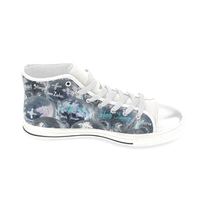 Painted Skulls Negative Men’s Classic High Top Canvas Shoes (Model 017)