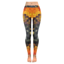 Load image into Gallery viewer, Busy Bee Sunflower Mosaic Low Rise Leggings (Invisible Stitch) (Model L05)