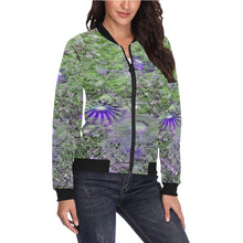 Load image into Gallery viewer, Jellyfish Blooms Purple All Over Print Bomber Jacket for Women (Model H36)