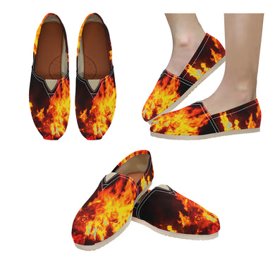 Flames Unisex Classic Canvas Slip-On (Model 1206)