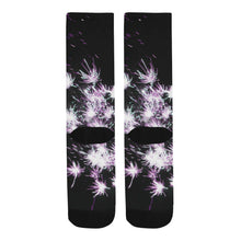 Load image into Gallery viewer, Fireworks Flowers Purple Trouser Socks (For Men)