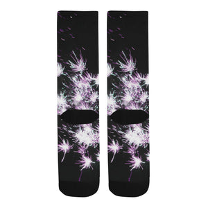 Fireworks Flowers Purple Trouser Socks (For Men)