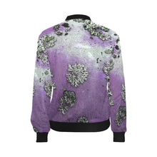 Load image into Gallery viewer, Patches of Moss Purple All Over Print Bomber Jacket for Women (Model H36)