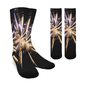 Fireworks Star Yellow Trouser Socks (For Men)