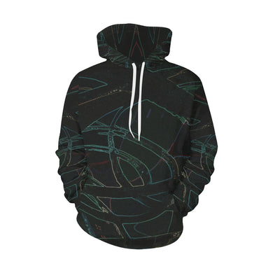 Abstract Circles Glowing All Over Print Hoodie for Men/Large Size (USA Size) (Model H13)